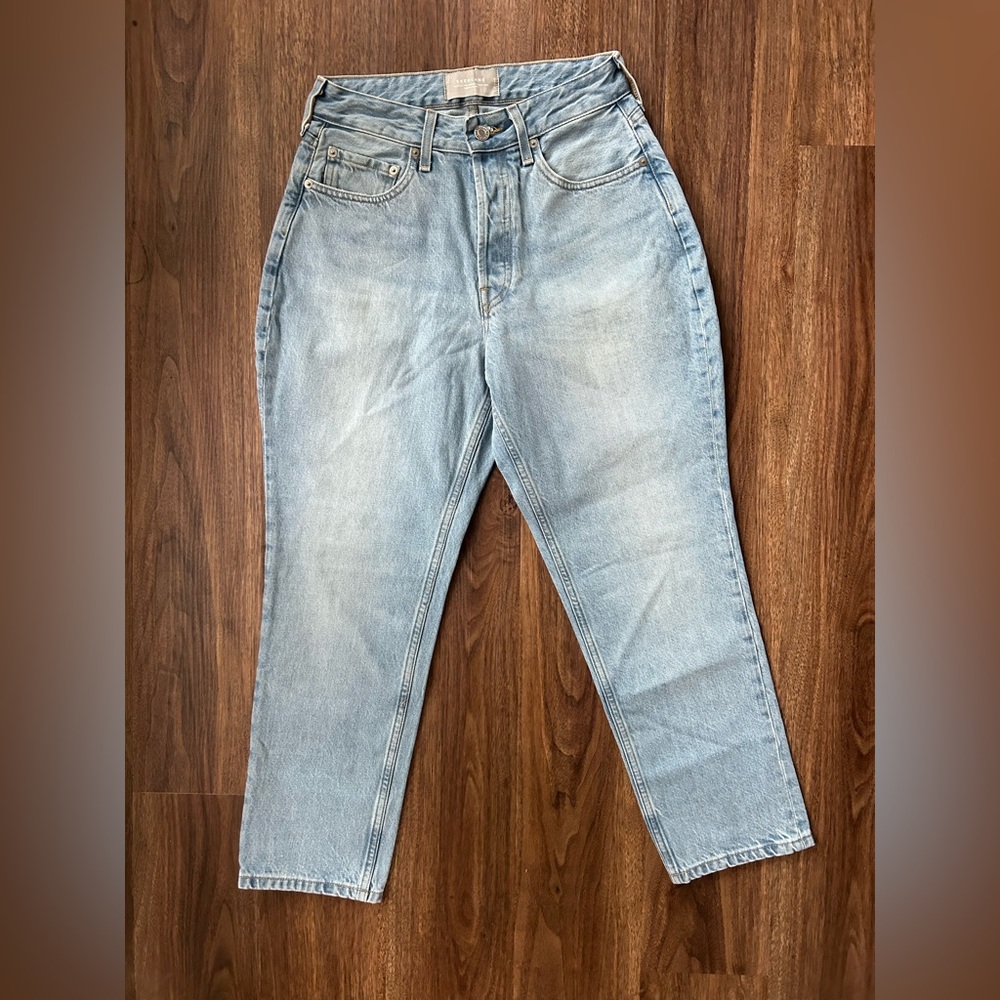 NWOT EVERLANE Curvy 90s Cheeky Straight Jean Light Wash Organic Size 27 Ankle - Picture 3 of 16